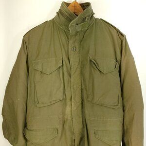 Vtg Military Cold Weather Field Coat Men's Med OG 107 Distressed Destroyed 80s